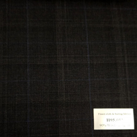 H95.052 Kevinlli V8 - Vải Suit 90% Wool - Xám caro